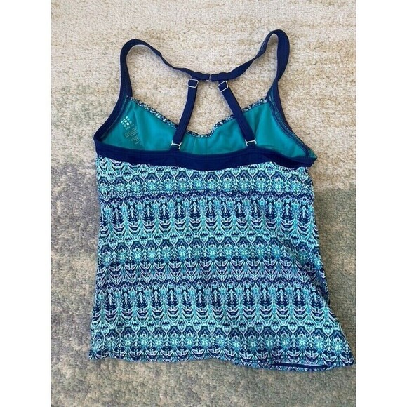 Title Nine Blue Pattern Two-Piece Tankini Set 36C Top XL Bottom Swimsuit - Picture 7 of 10